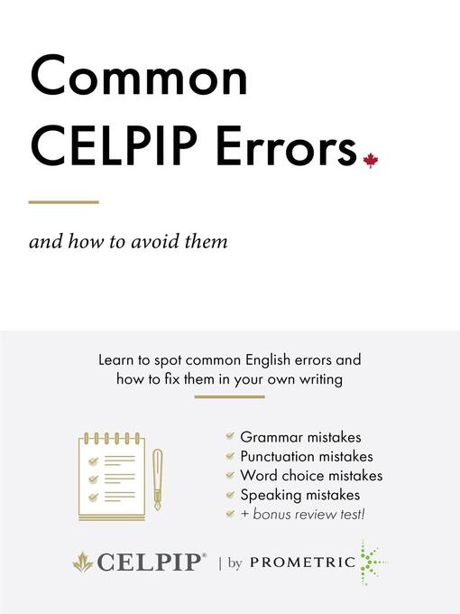 Cover image for Common CELPIP Errors (EPUB Version)